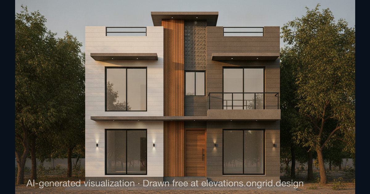 Elevation render by Amit, on the Ongrid Design community wall
