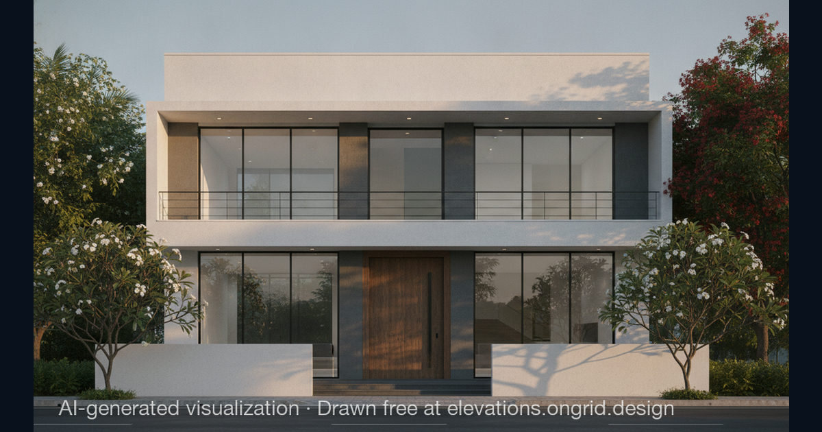 Elevation render by Amrutha, on the Ongrid Design community wall