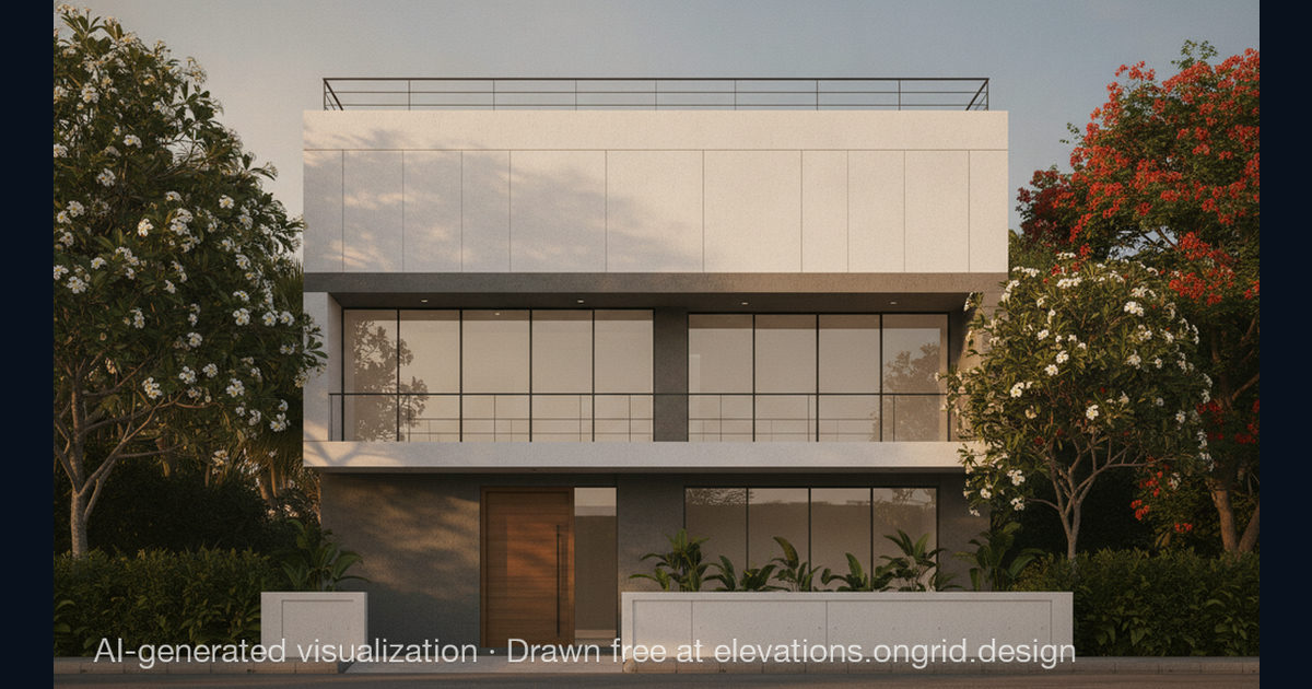 Elevation render by Deepak, on the Ongrid Design community wall