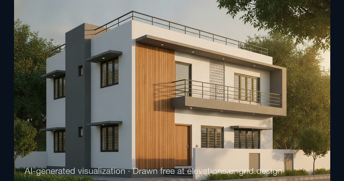 Elevation render by Abhinav, on the Ongrid Design community wall