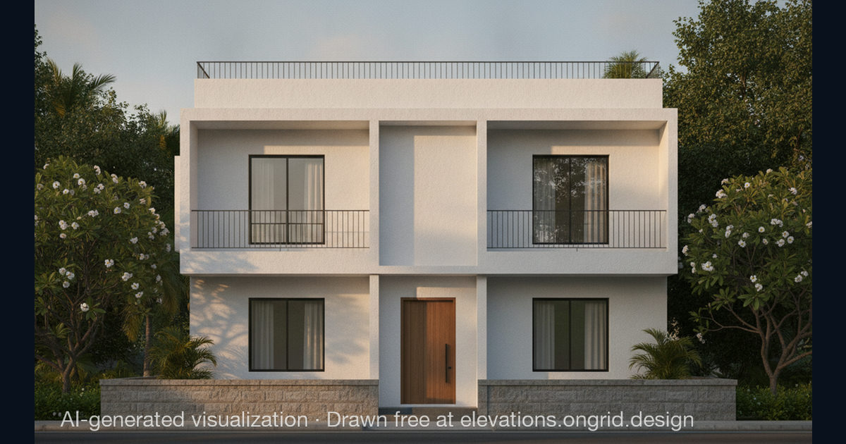 Elevation render by Chandan, on the Ongrid Design community wall