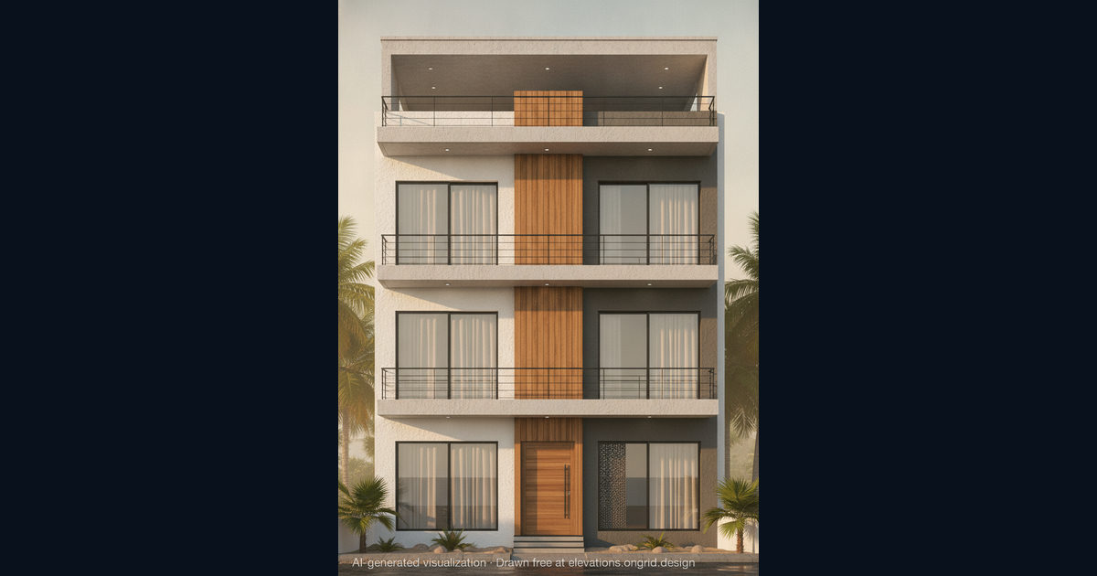 Elevation render by Dinesh, on the Ongrid Design community wall