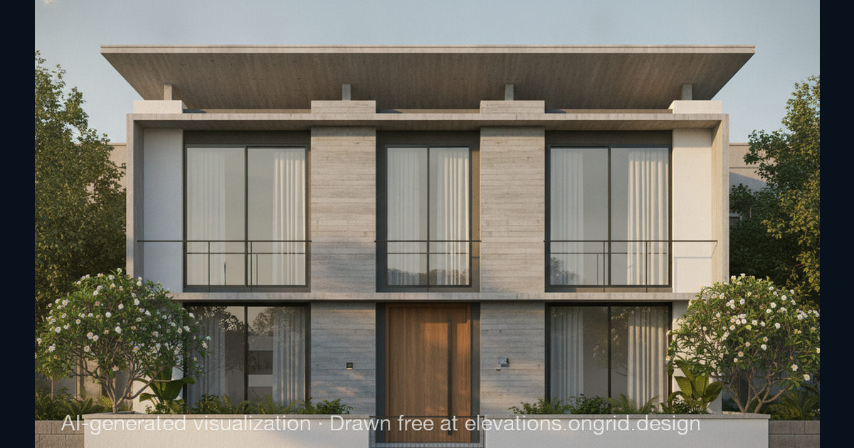 Elevation render by Tejas, on the Ongrid Design community wall