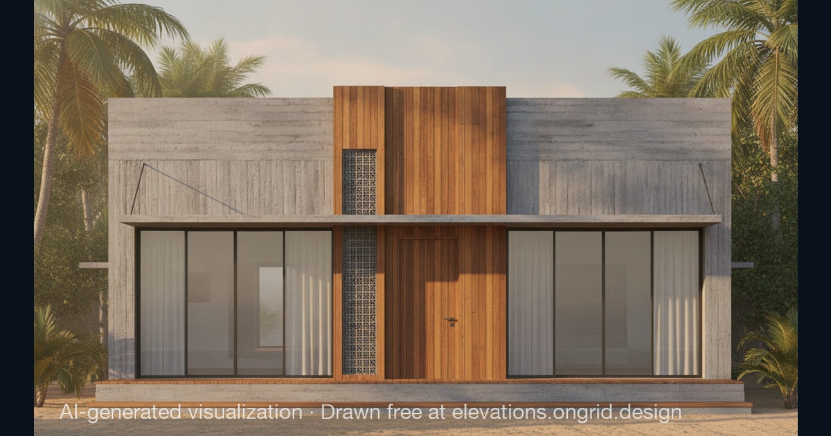 Elevation render by yuvatharani, on the Ongrid Design community wall