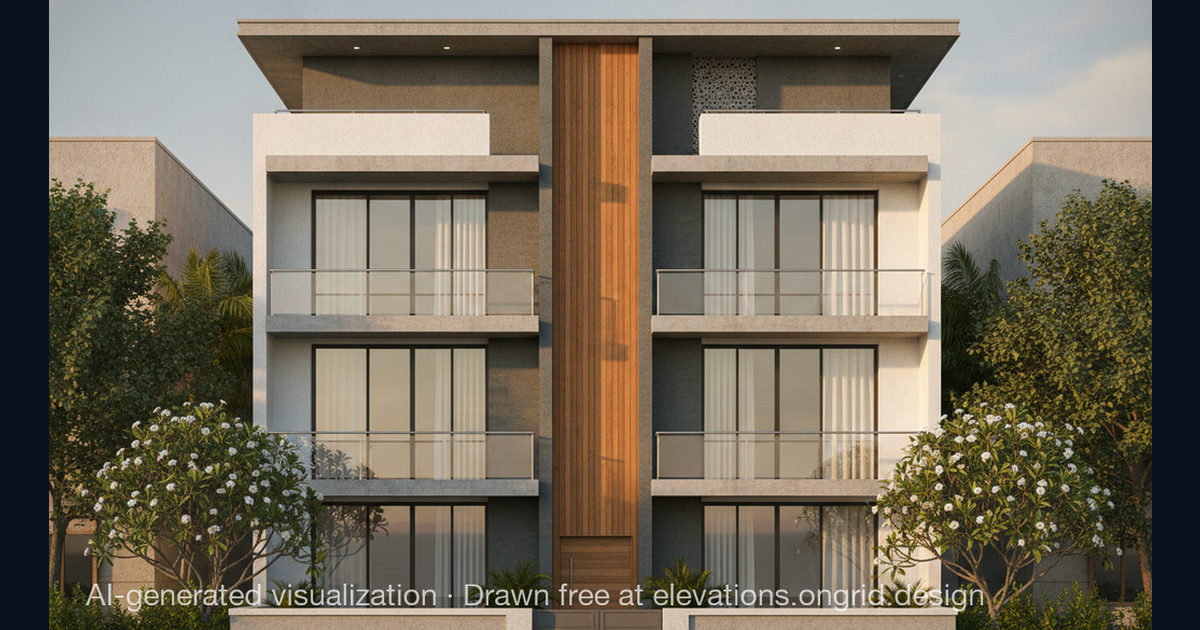 Elevation render by Ankit, on the Ongrid Design community wall