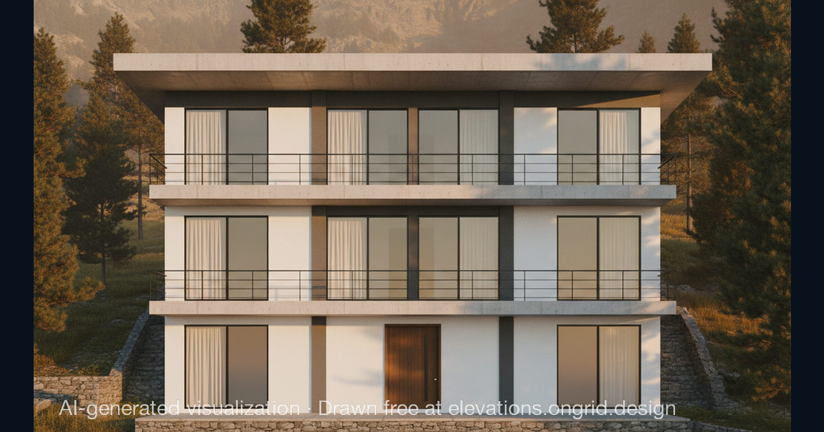 Elevation render by gurpreet, on the Ongrid Design community wall