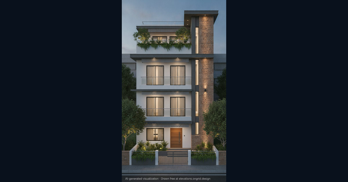 Elevation render by Punith, on the Ongrid Design community wall