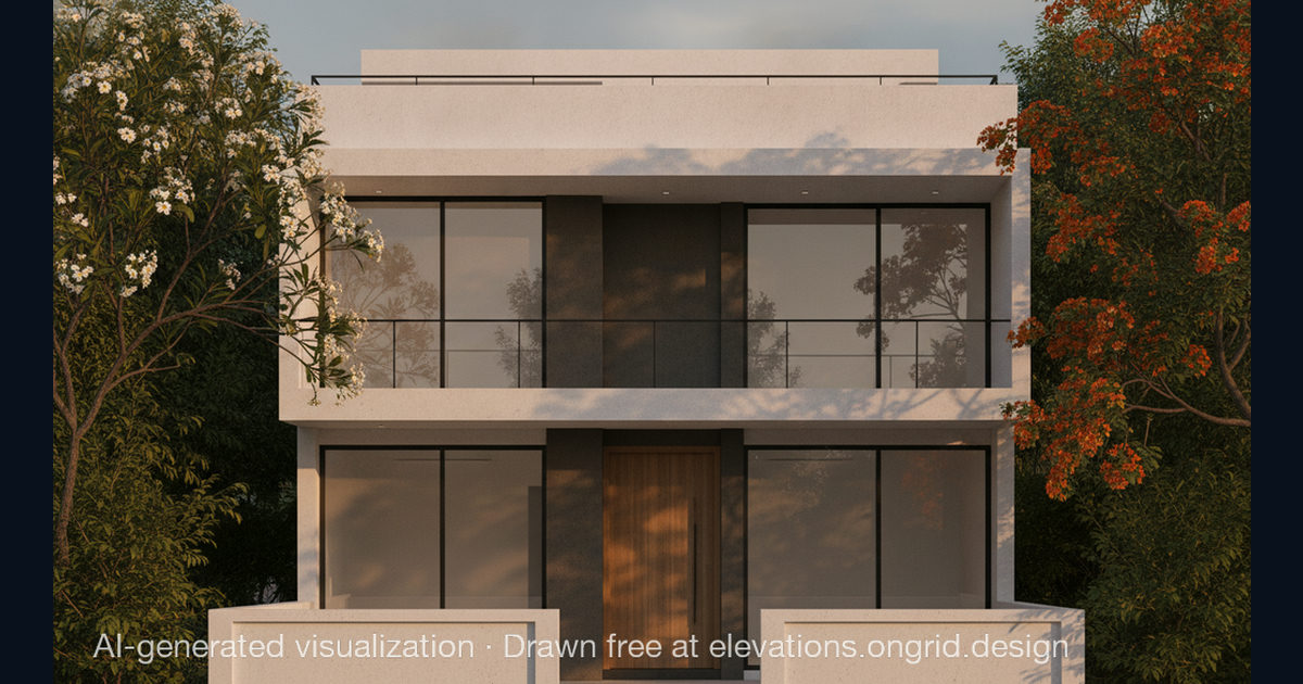 Elevation render by Kartikeya, on the Ongrid Design community wall
