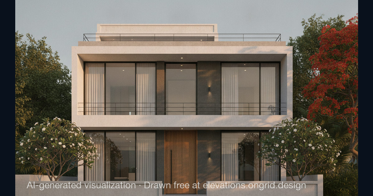 Elevation render by Manikandan, on the Ongrid Design community wall