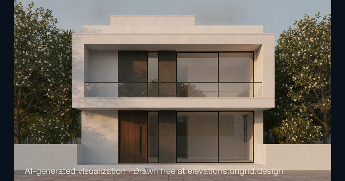 Elevation render by DARSHAN, on the Ongrid Design community wall