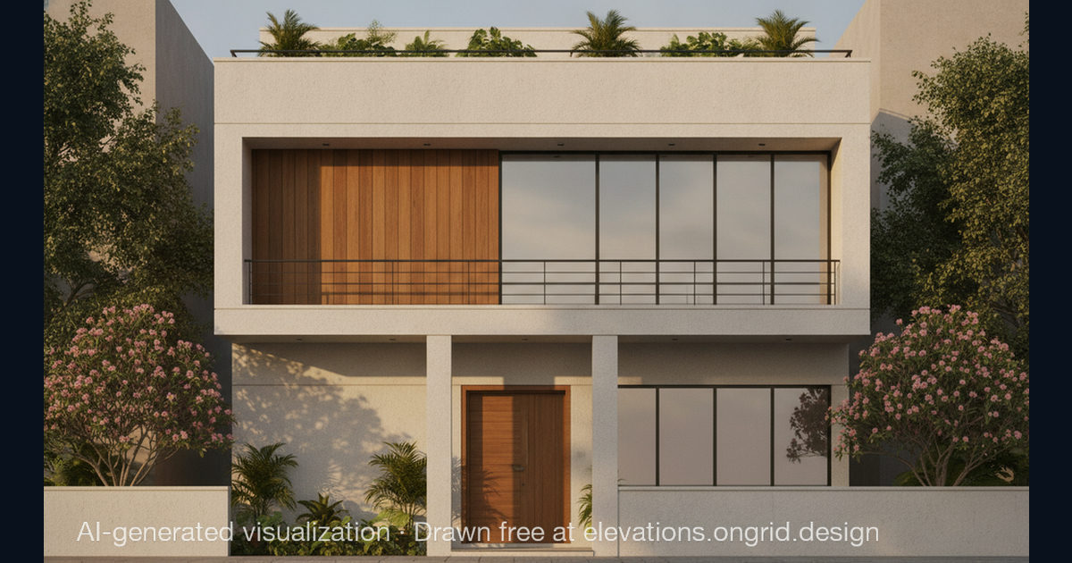 Elevation render by Nisharg, on the Ongrid Design community wall
