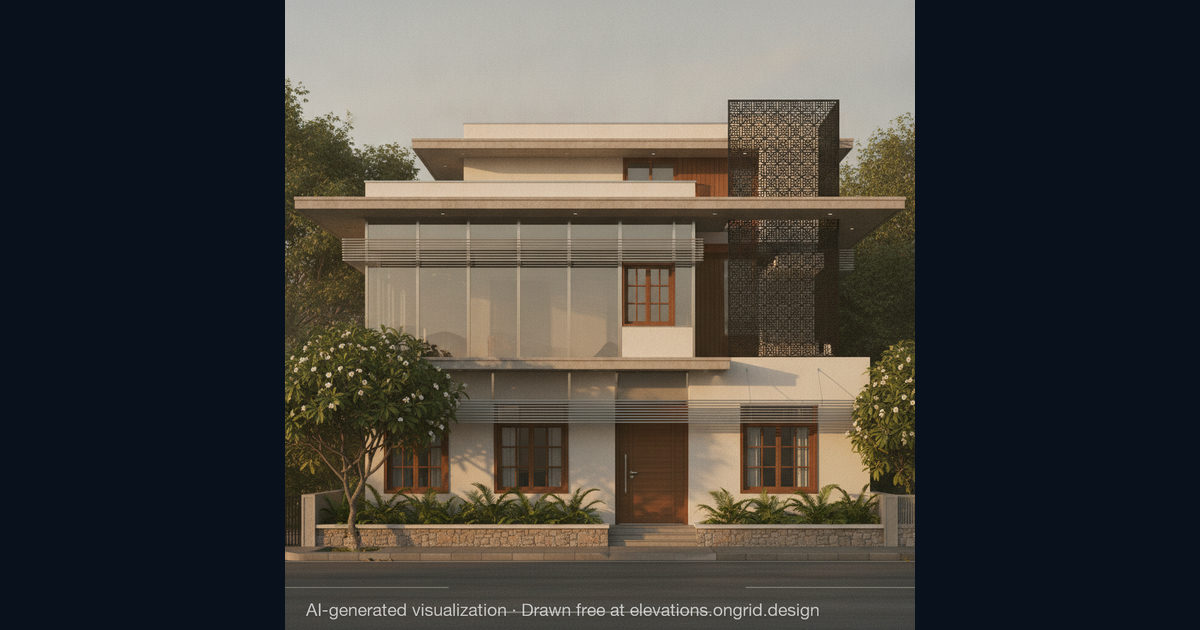 Elevation render by Satyam, on the Ongrid Design community wall