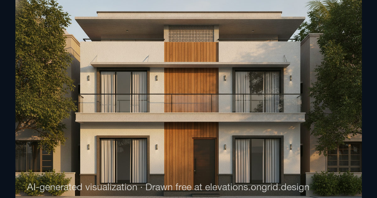 Elevation render by Rajkumar, on the Ongrid Design community wall
