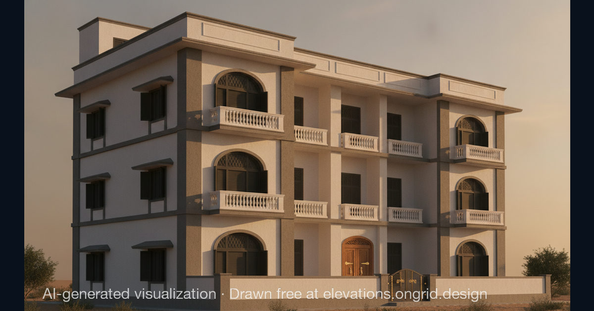 Elevation render by Chetan, on the Ongrid Design community wall