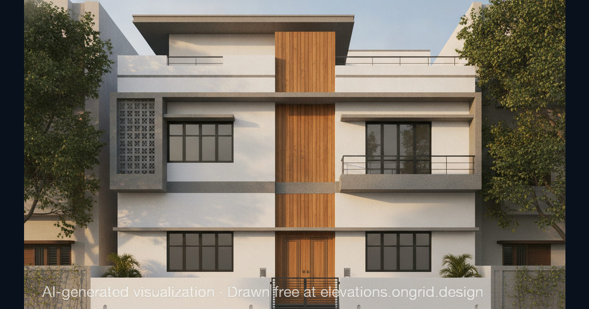 Elevation render by DARSHAN, on the Ongrid Design community wall
