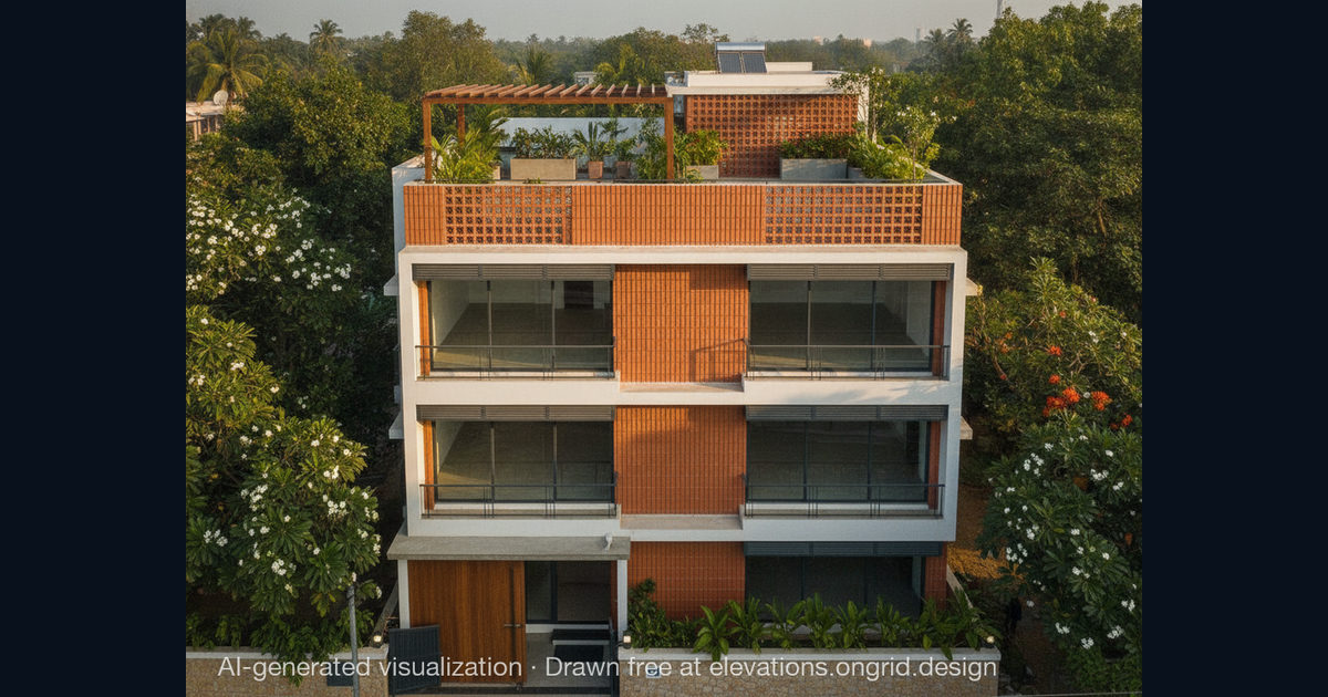 Elevation render by MOHAMMED, on the Ongrid Design community wall