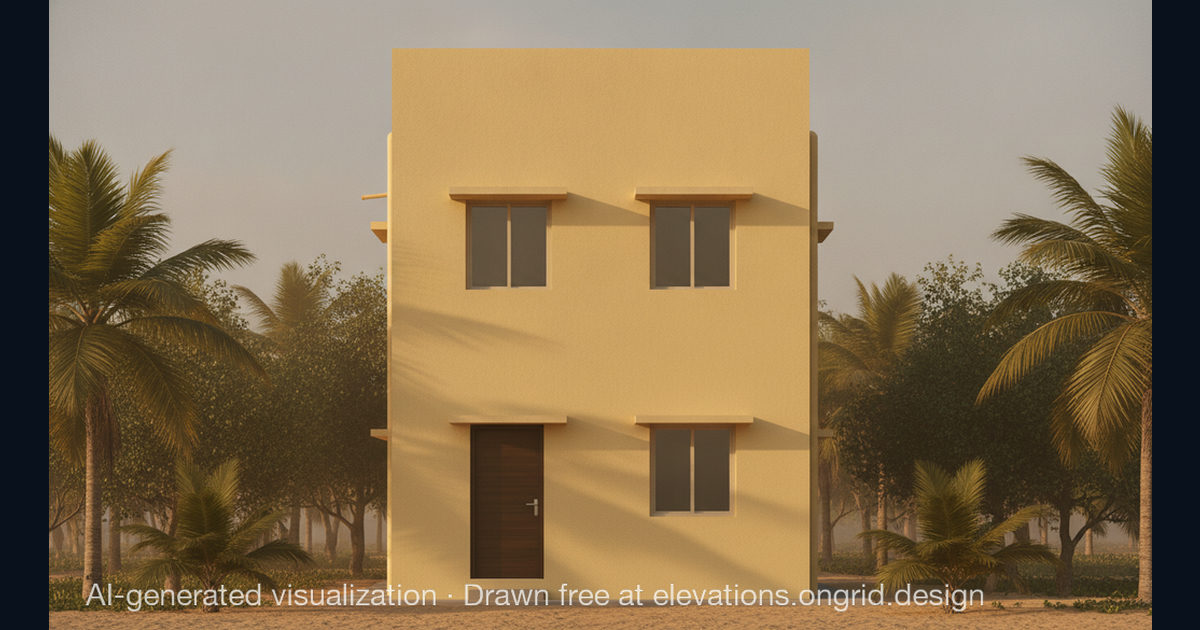 Elevation render by raghav, on the Ongrid Design community wall